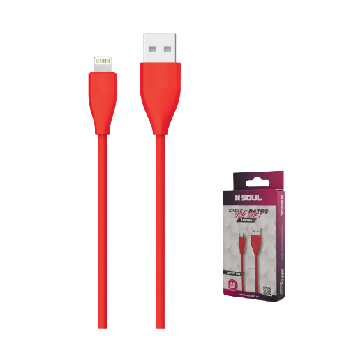 CABLE USB A LIGHTNING - 2.0A - 2MT - SOUL SOFT