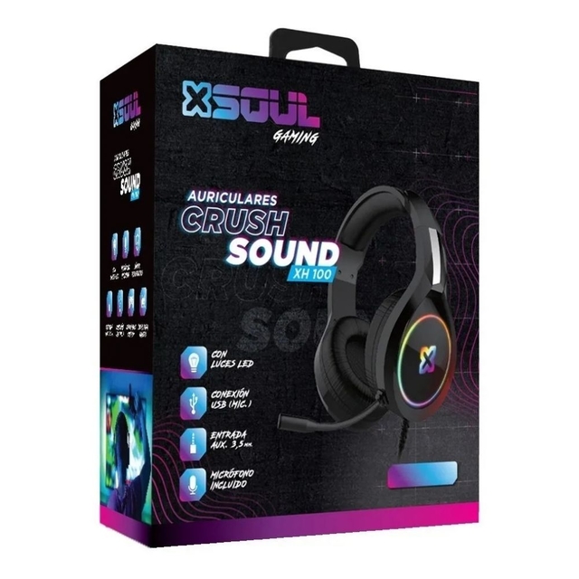 AURICULAR GAMER SOUL RGB CRUSH 3.5 PC/PS4 C/MIC