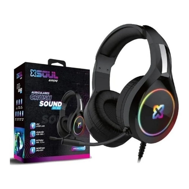 AURICULAR GAMER SOUL RGB CRUSH 3.5 PC/PS4 C/MIC