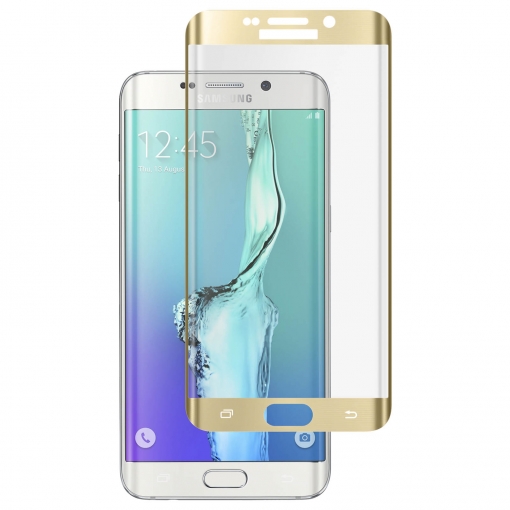 GLASS TEMPLADO SAMSUNG S6 EDGE PLUS (CURVO MARCO DORADO)