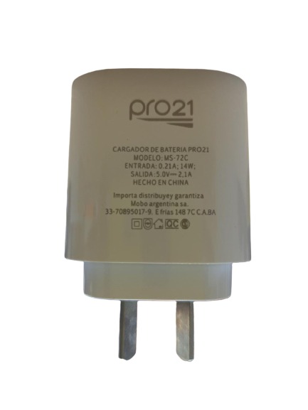 CARGADOR PRO21 - TIPO C   USB PD S/CABLE