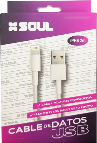 CABLE DATOS USB MICRO USB 2 MTS BLANCO - SOUL