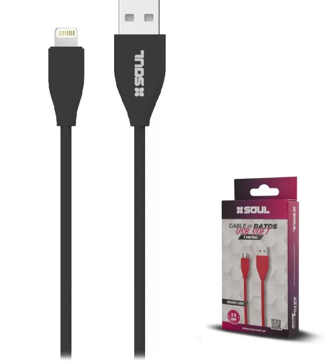 CABLE USB SOFT LIGHTNING 1MT - SOUL