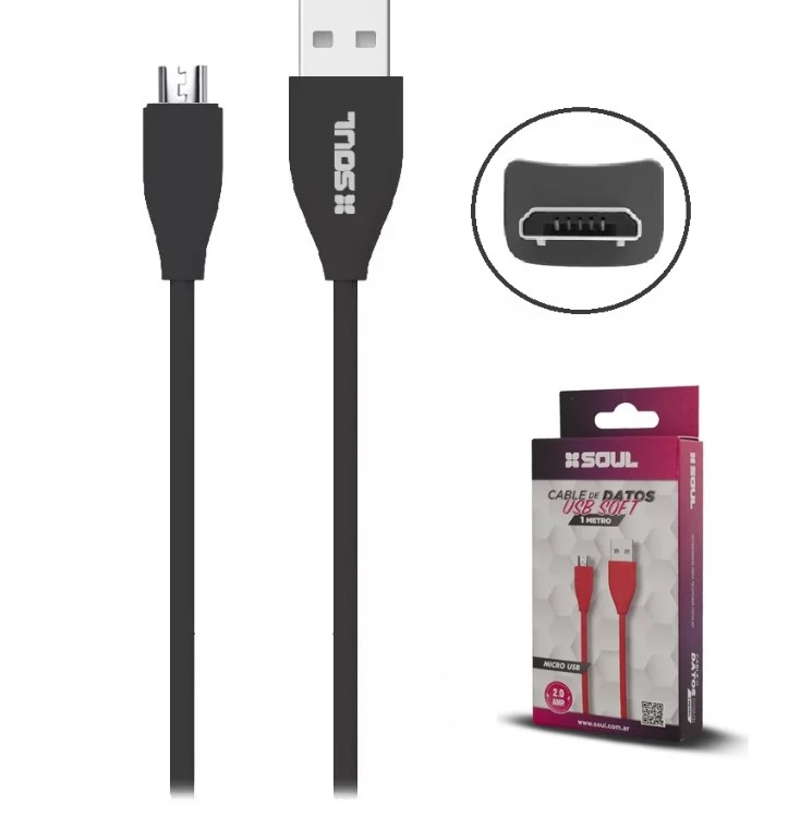 CABLE FULL JEAN USB A MICRO 1 MT - SOUL