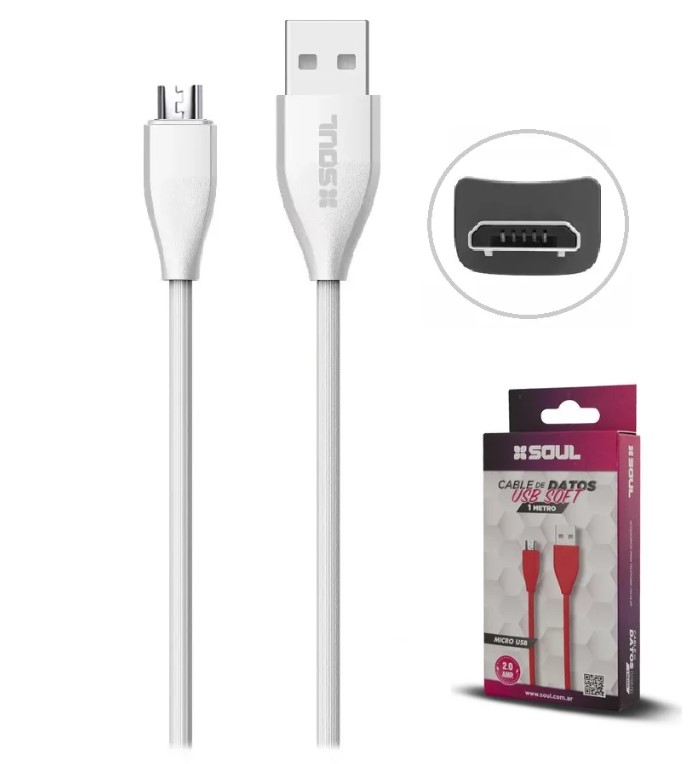 CABLE USB SOFT MICRO USB 1MT - SOUL