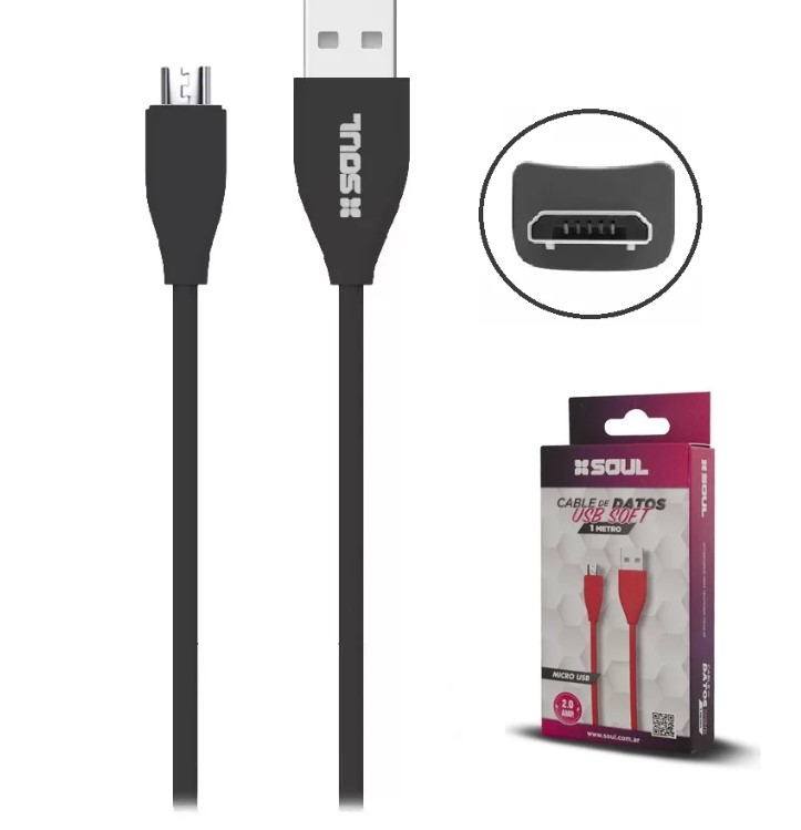 CABLE USB SOFT MICRO USB 1MT - SOUL