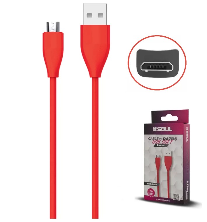 CABLE USB SOFT MICRO USB 1MT - SOUL