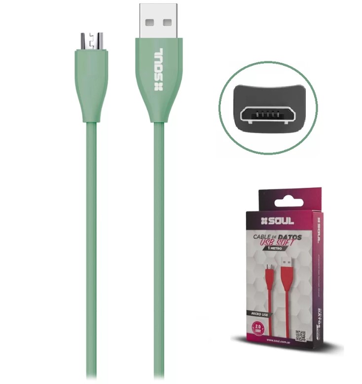 CABLE USB SOFT MICRO USB 1MT - SOUL