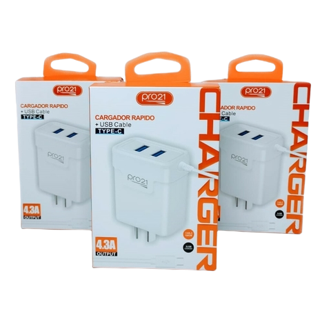 CARGADOR PRO21 - TIPO C - 4.3A