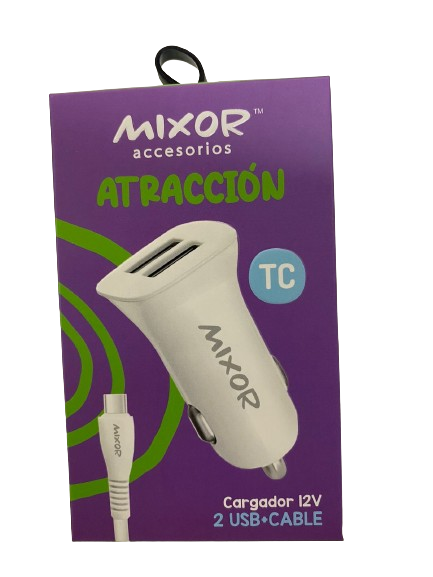 CARGADOR ATRACCION PARA AUTO CON CABLE TIPO C 4.2 - MIXOR