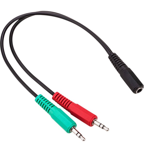 ADAPTADOR 3.5MM HEMBRA X2 A MIC+AUR STEREO