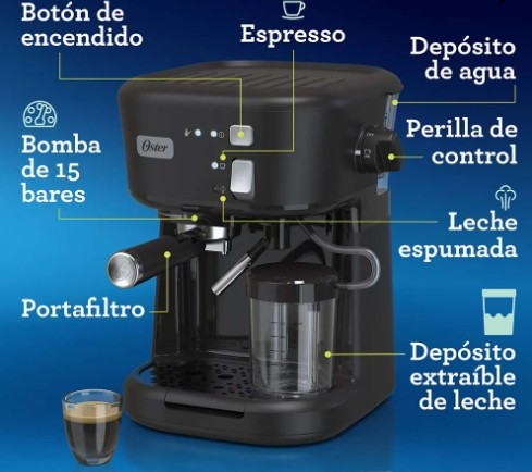 CAFETERA EXPRESSO OSTER BVSTEM5501B  SAP - 2125746 BLACK