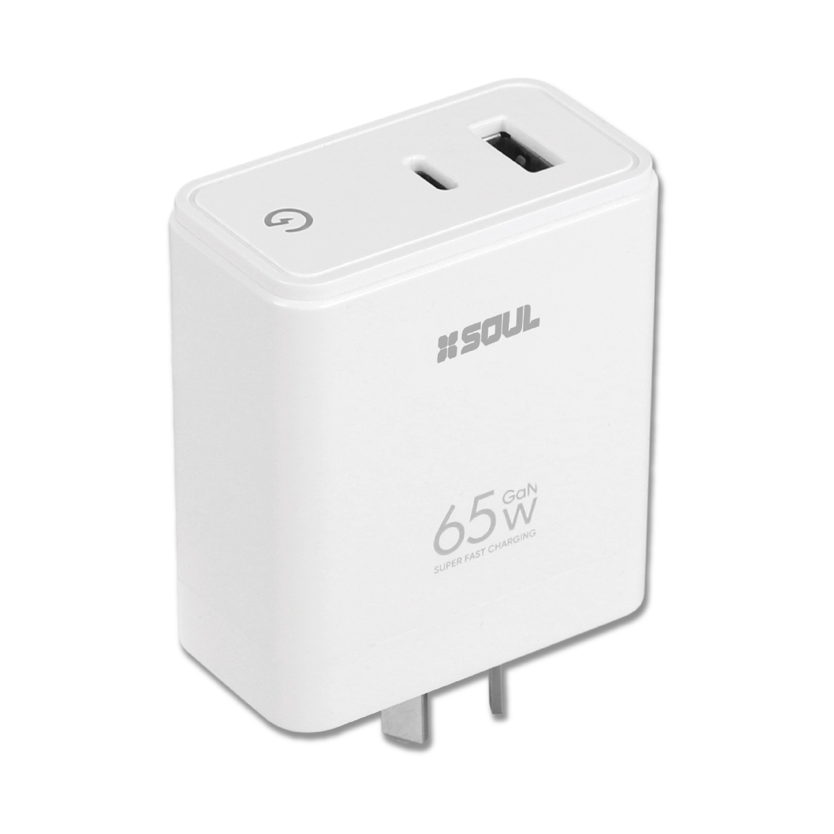 CARGADOR VIAJERO CARGA RAPIDA USB + PD 65W C/CABLE TIPO C