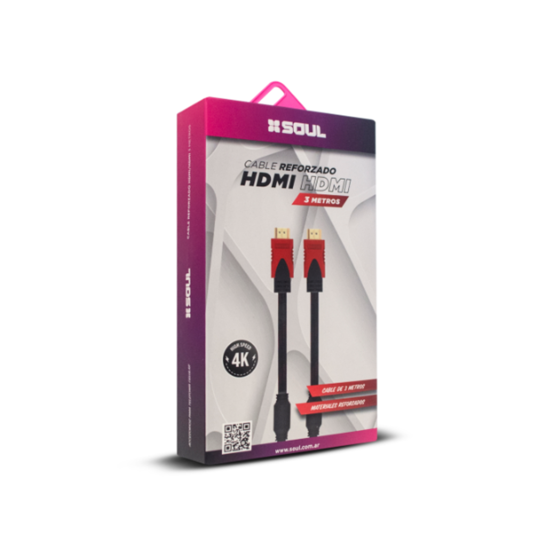 CABLE HDMI SOUL HIGH SPEED HDTV REFORZADO 3MT