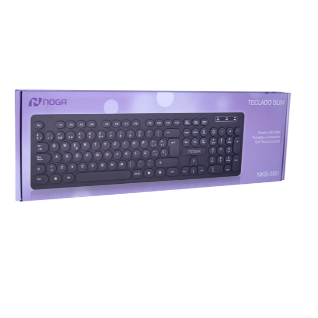 TECLADO MULTIMEDIA USB SLIM NEGRO - NOGA (NKB-580)