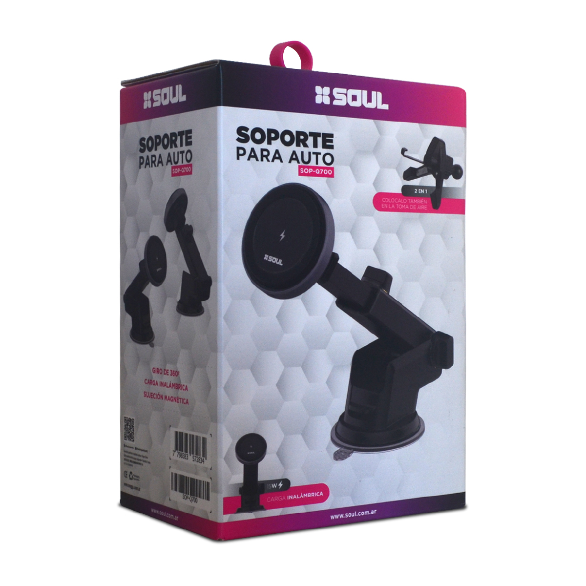 SOPORTE UNIVERSAL Q700 2 EN 1 CARGA INALAMBRICA 15W MAGNETICO - SOUL