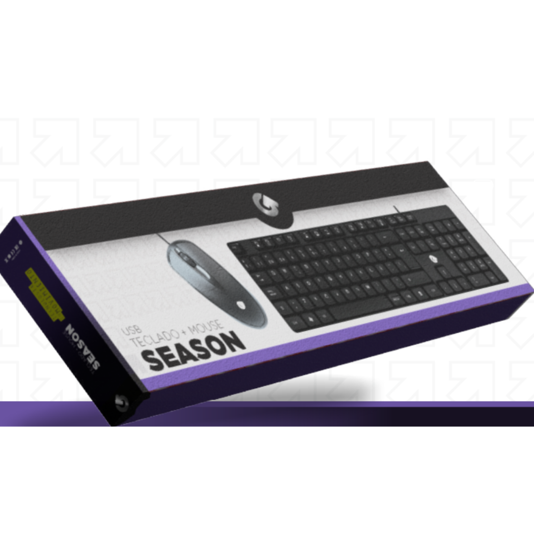 KIT TECLADO + MOUSE OFFICE CON CABLE USB SEASON - GO!