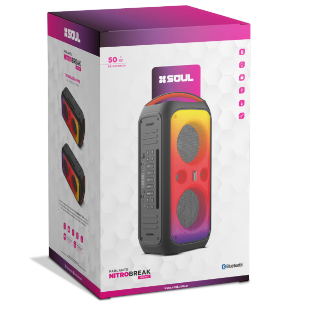 PARLANTE BT NITRO BREAK XM2700 50W LED - SOUL