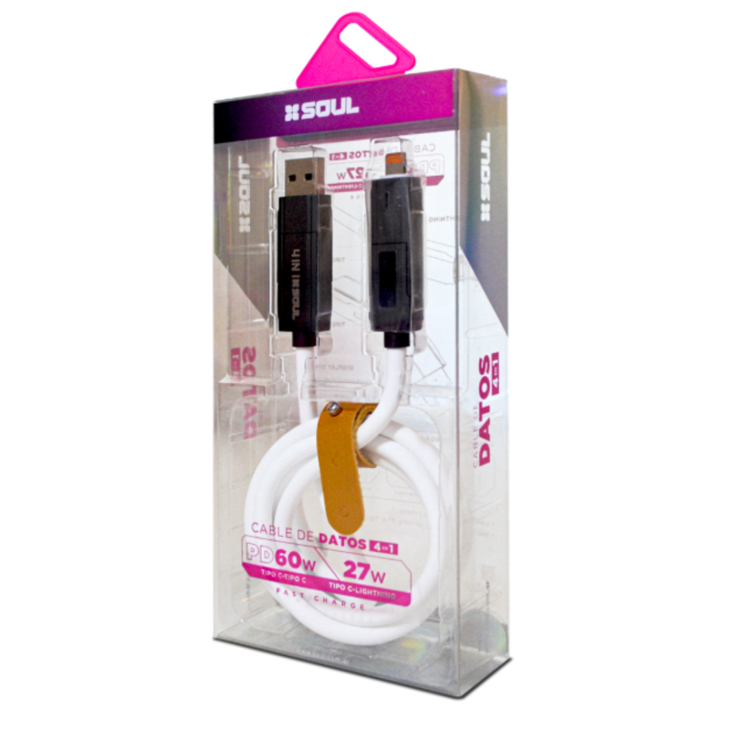 CABLE USB 4EN1 60W PD C/DISPLAY - SOUL