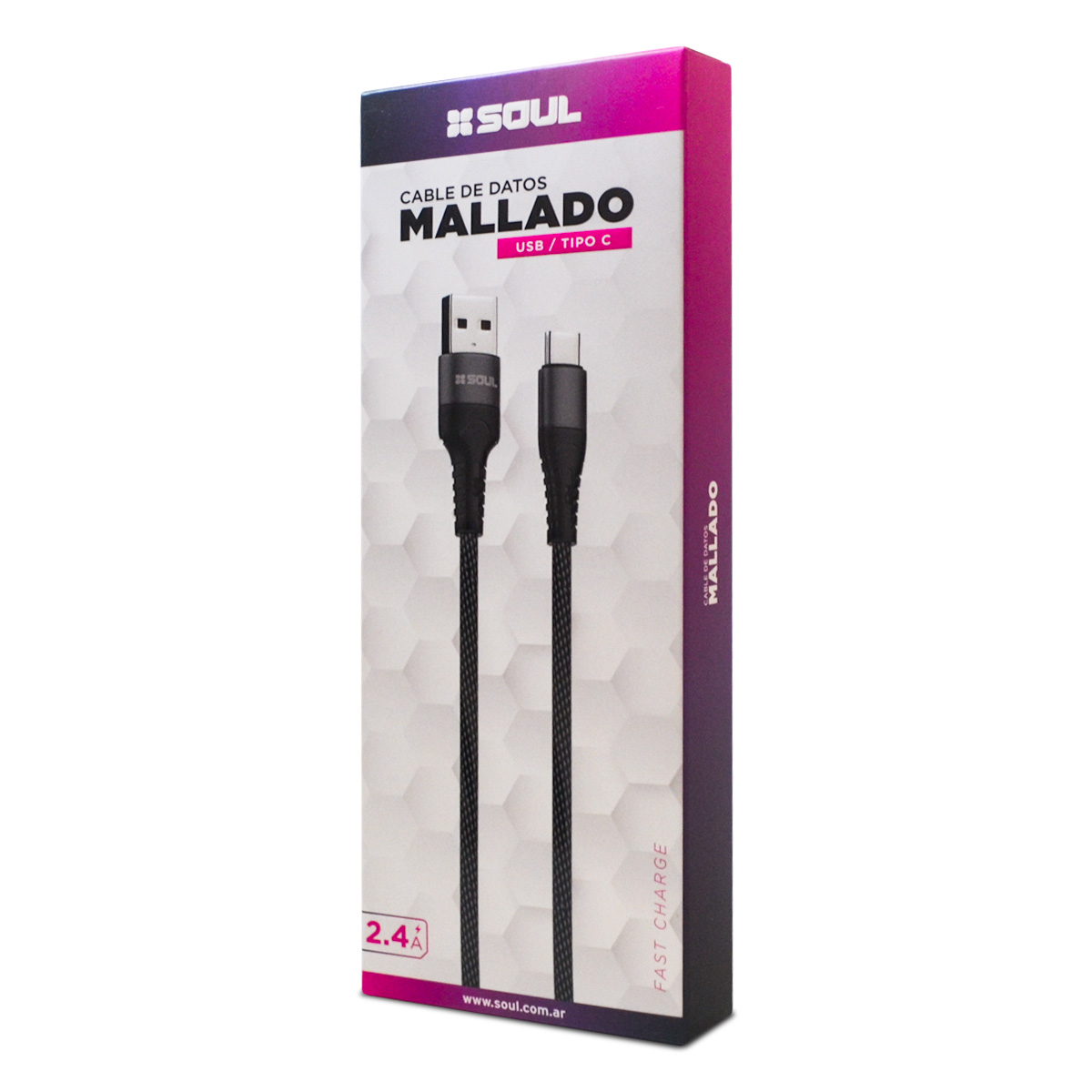 CABLE USB MALLADO USB A TIPO C - SOUL