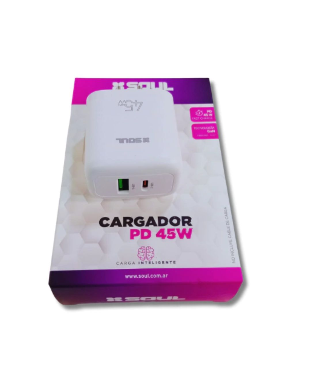 CARGADOR VIAJERO USB+PD 45W S/CABLE - SOUL